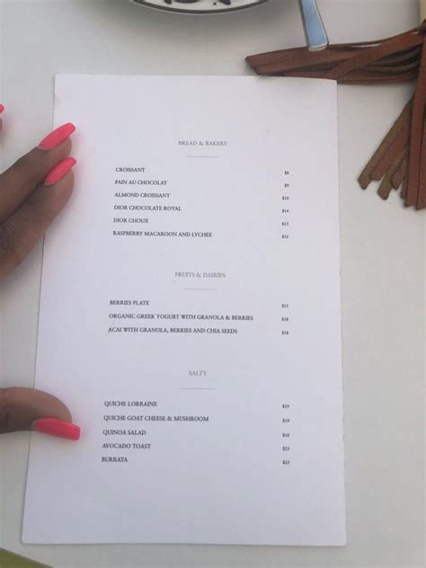 dior café miami menu